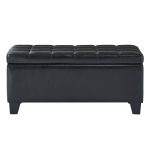 Worldwide Winston Rectangular Storage Ottoman in Black