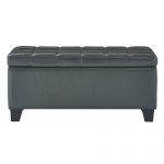 Worldwide Winston Rectangular Storage Ottoman in Grey