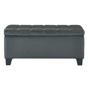 Worldwide Winston Rectangular Storage Ottoman in Grey