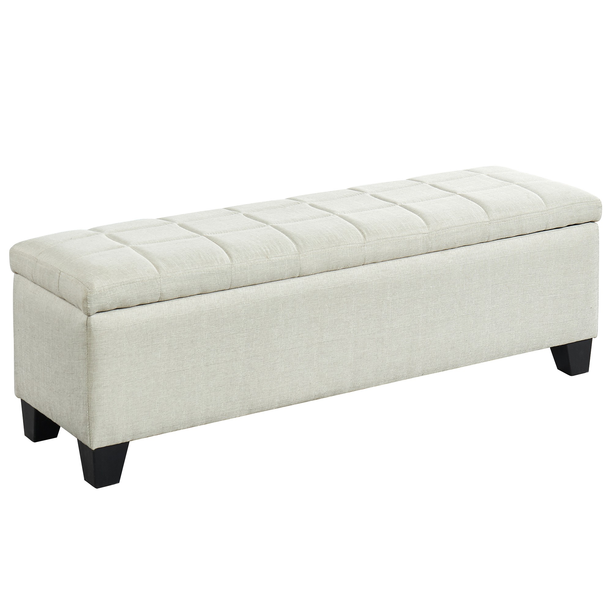 Worldwide Morgan Rectangular Storage Ottoman in Beige