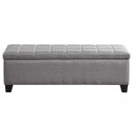 Worldwide Morgan Rectangular Storage Ottoman in Grey