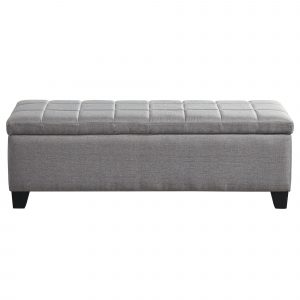 Worldwide Morgan Rectangular Storage Ottoman in Grey
