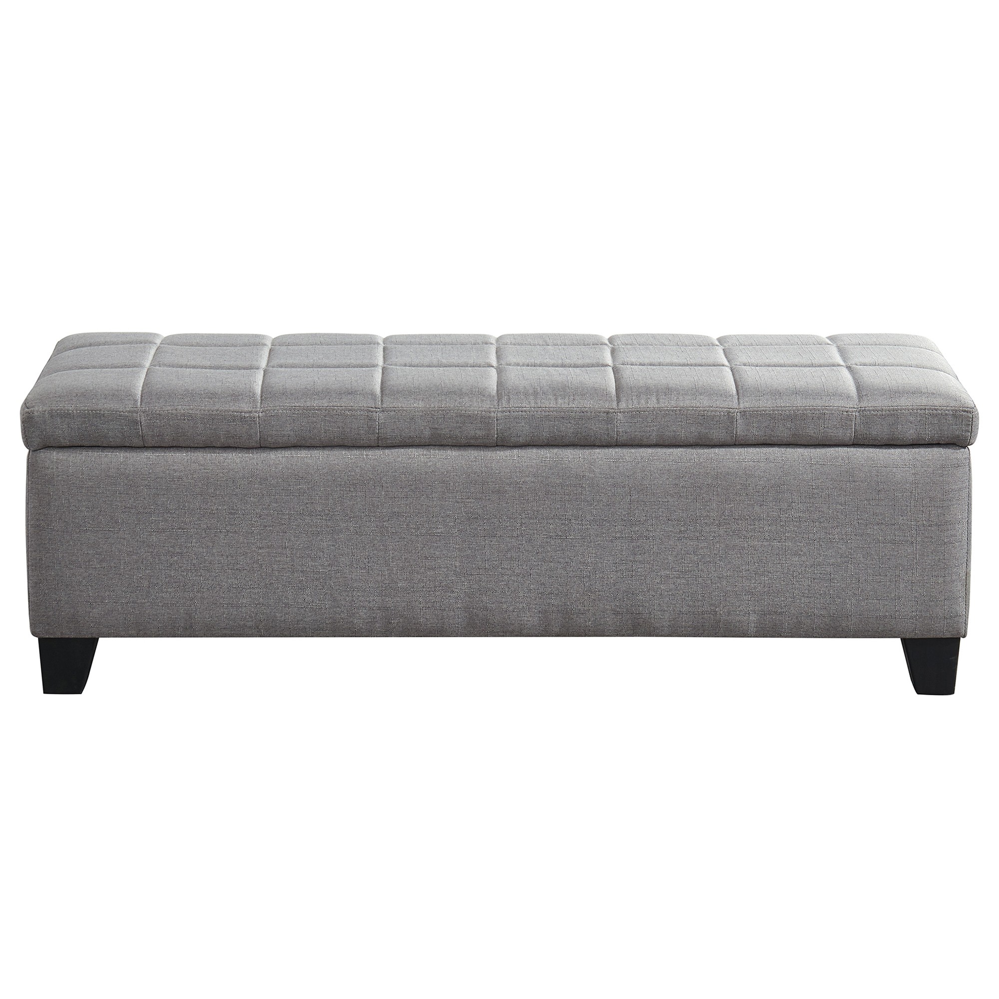 Worldwide Morgan Rectangular Storage Ottoman in Grey