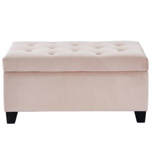 Worldwide Sally Rectangular Storage Ottoman in Blush Pink