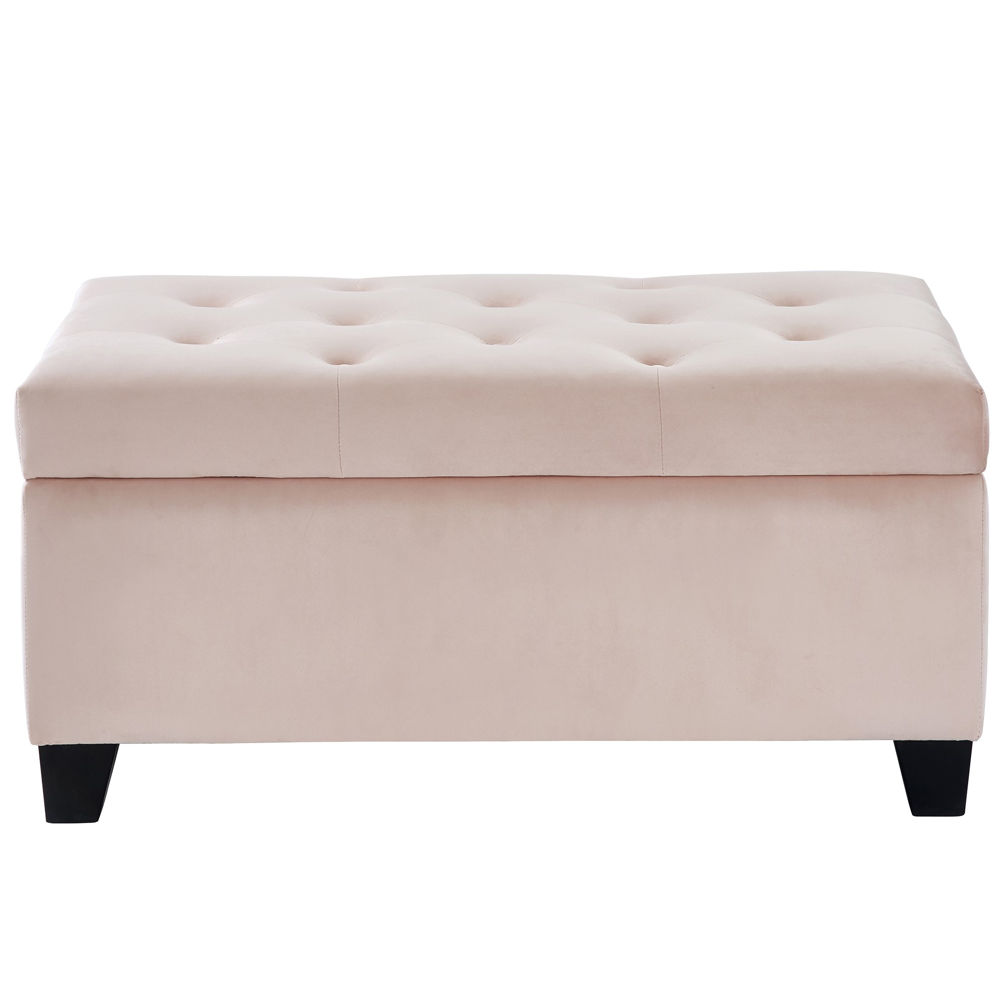 Worldwide Sally Rectangular Storage Ottoman in Blush Pink