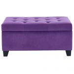 Worldwide Sally Rectangular Storage Ottoman in Purple