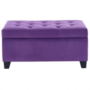 Worldwide Sally Rectangular Storage Ottoman in Purple