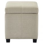Worldwide Juno Square Storage Ottoman in Beige