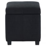 Worldwide Juno Square Storage Ottoman in Black
