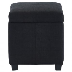 Worldwide Juno Square Storage Ottoman in Black