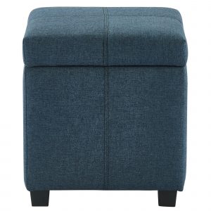 Worldwide Juno Square Storage Ottoman in Grey-Blue