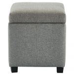 Worldwide Juno Square Storage Ottoman in Grey