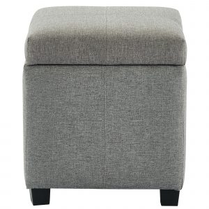 Worldwide Juno Square Storage Ottoman in Grey