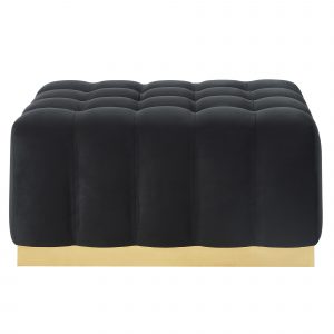 Worldwide Magnum Rectangular Cocktail Ottoman in Black/Gold