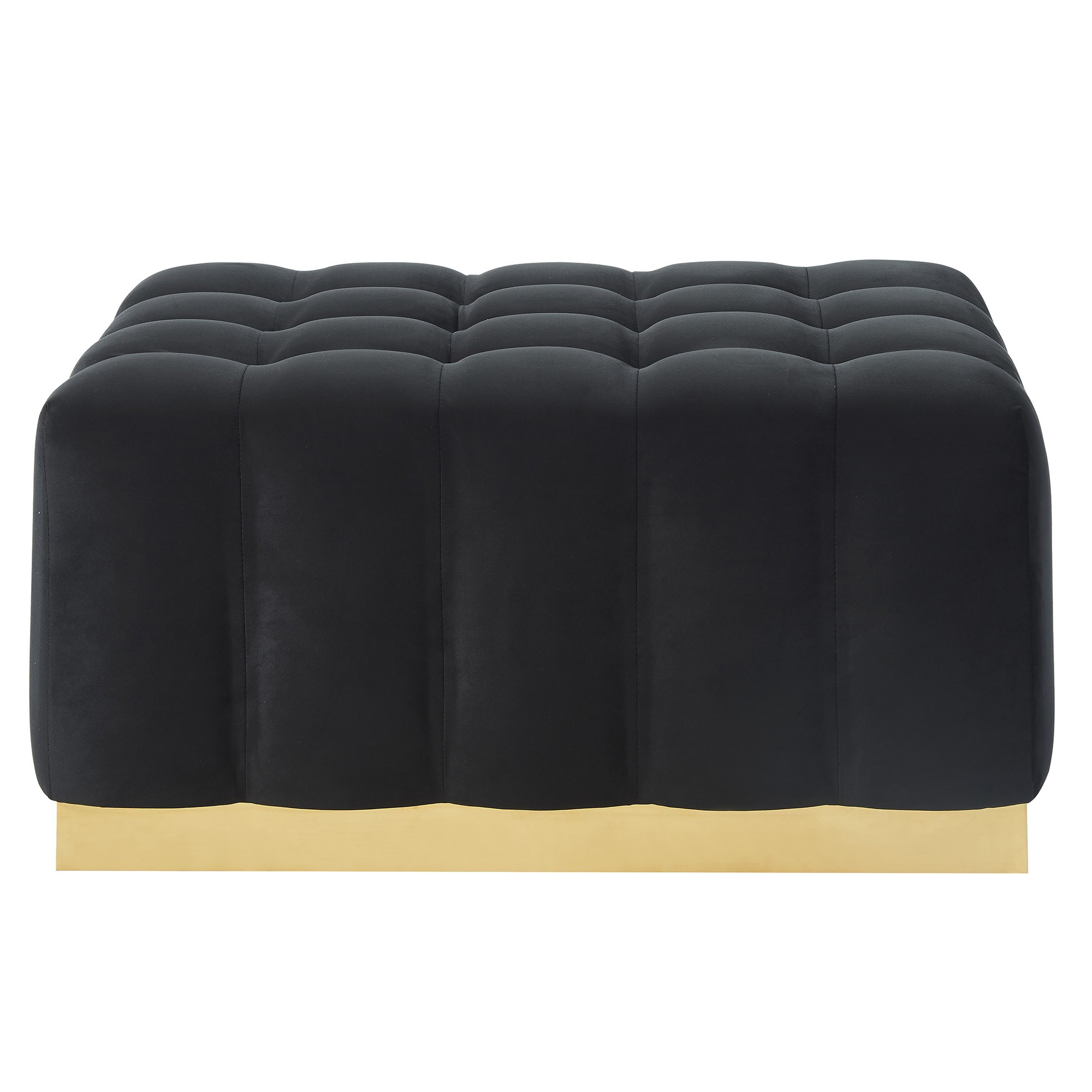 Worldwide Magnum Rectangular Cocktail Ottoman in Black/Gold