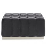 Worldwide Magnum Rectangular Cocktail Ottoman in Grey/Silver