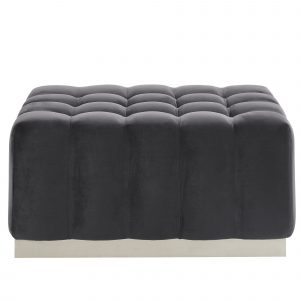 Worldwide Magnum Rectangular Cocktail Ottoman in Grey/Silver