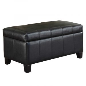 Worldwide Bella Rectangular Storage Ottoman in Black