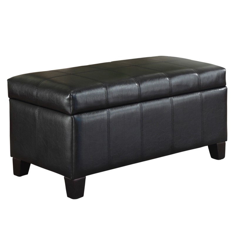 Worldwide Bella Rectangular Storage Ottoman in Black