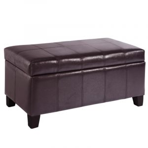Worldwide Bella Rectangular Storage Ottoman in Brown
