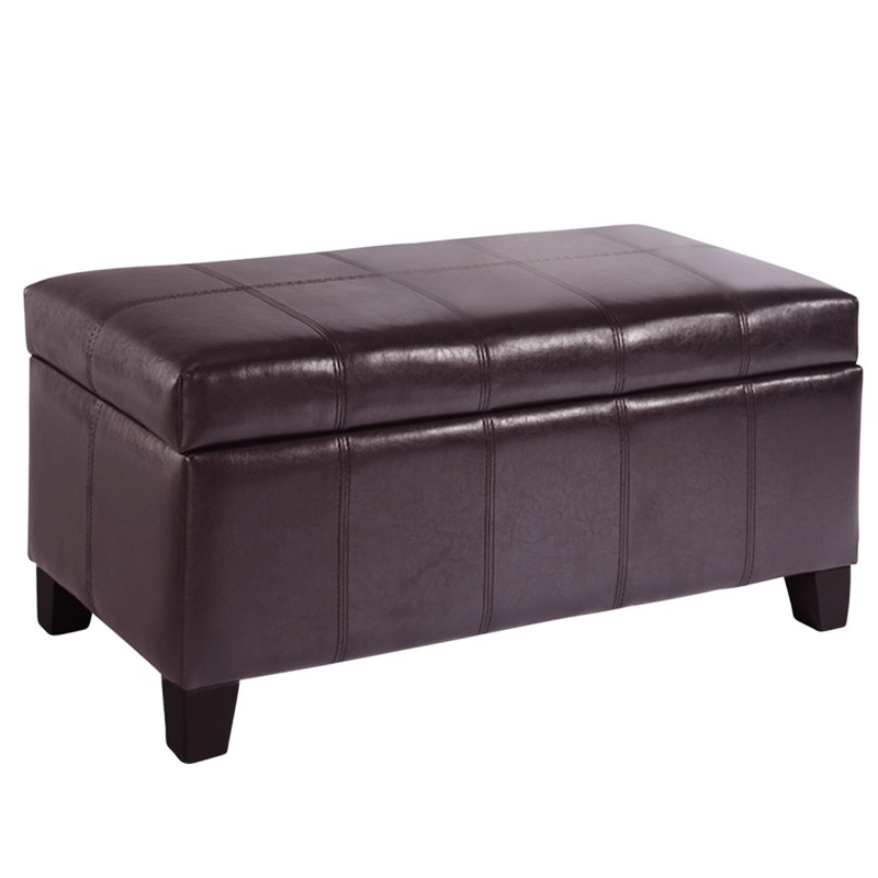 Worldwide Bella Rectangular Storage Ottoman in Brown