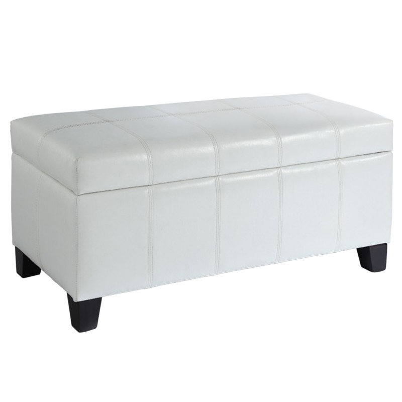 Worldwide Bella Rectangular Storage Ottoman in White