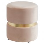 Worldwide Violet Round Ottoman in Blush Pink