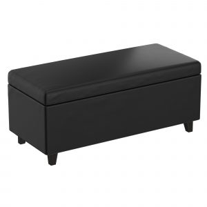 Worldwide Wyatt Lift-Top Cocktail Ottoman in Black