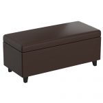 Worldwide Wyatt Lift-Top Cocktail Ottoman in Brown