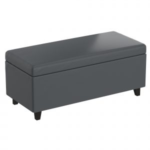Worldwide Wyatt Lift-Top Cocktail Ottoman in Grey