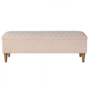 Worldwide Sienna Rectangular Storage Ottoman in Blush Pink
