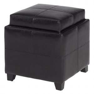 Worldwide Anton II Square Storage Ottoman in Brown