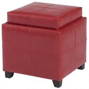Worldwide Anton II Square Storage Ottoman in Red
