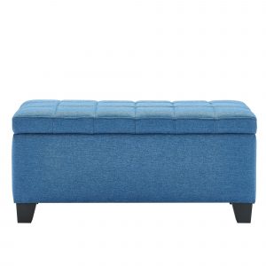 Worldwide Lila Rectangular Storage Ottoman in Blue
