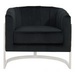 Worldwide Tarra Accent Chair in Black/Chrome