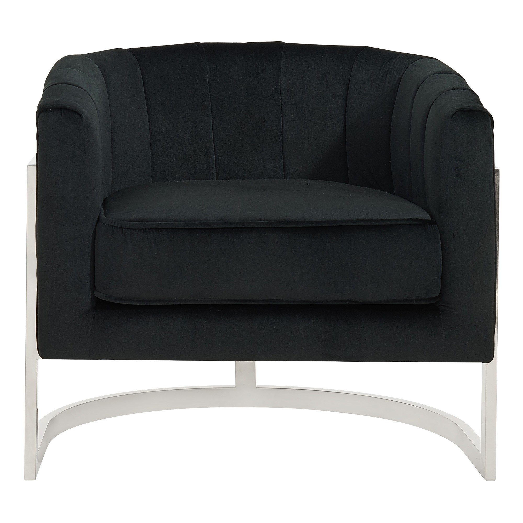 Worldwide Tarra Accent Chair in Black/Chrome