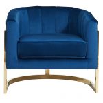 Worldwide Tarra Accent Chair in Blue/Gold