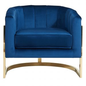 Worldwide Tarra Accent Chair in Blue/Gold