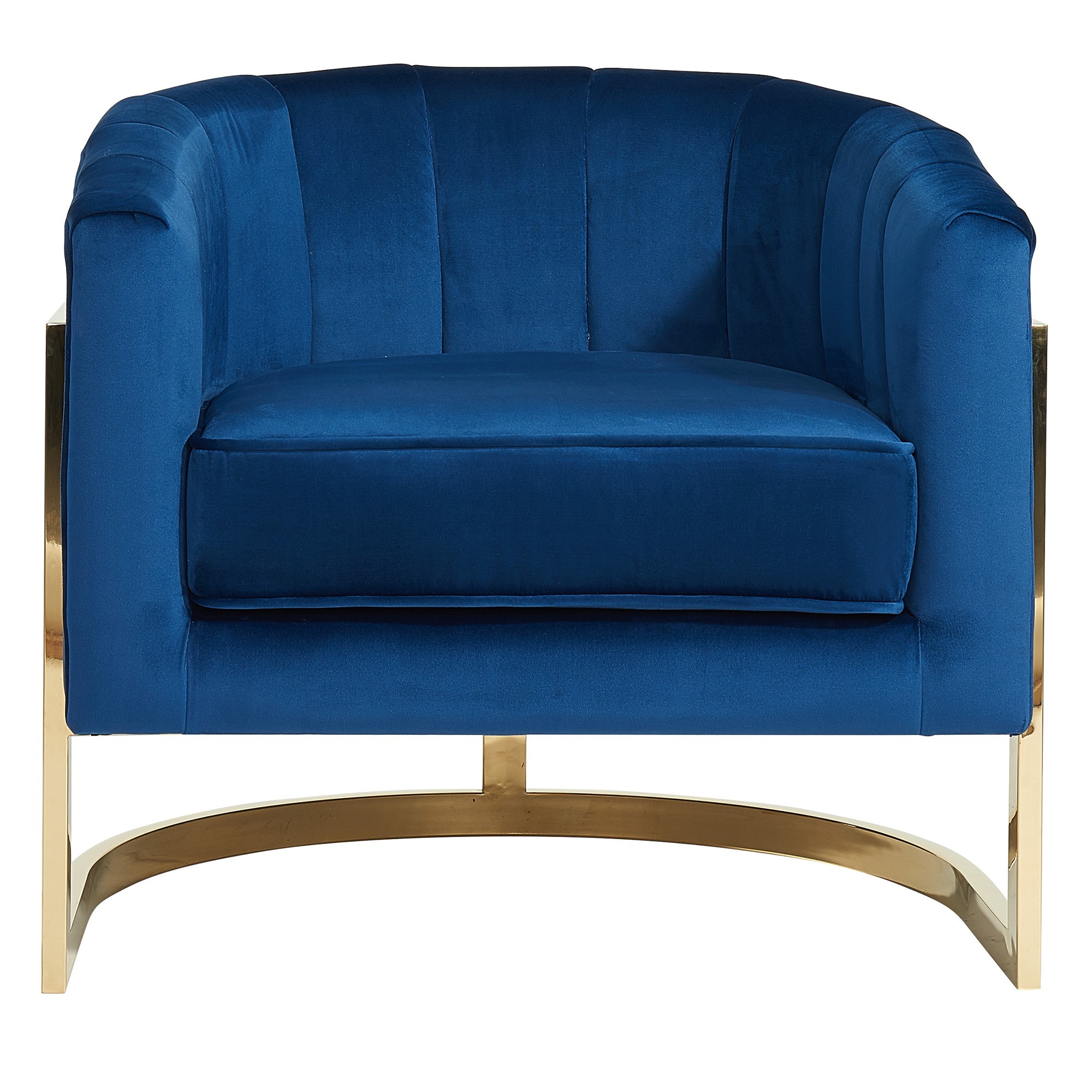 Worldwide Tarra Accent Chair in Blue/Gold