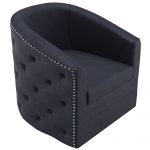 Worldwide Velci Swivel Accent Chair in Black