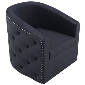 Worldwide Velci Swivel Accent Chair in Black