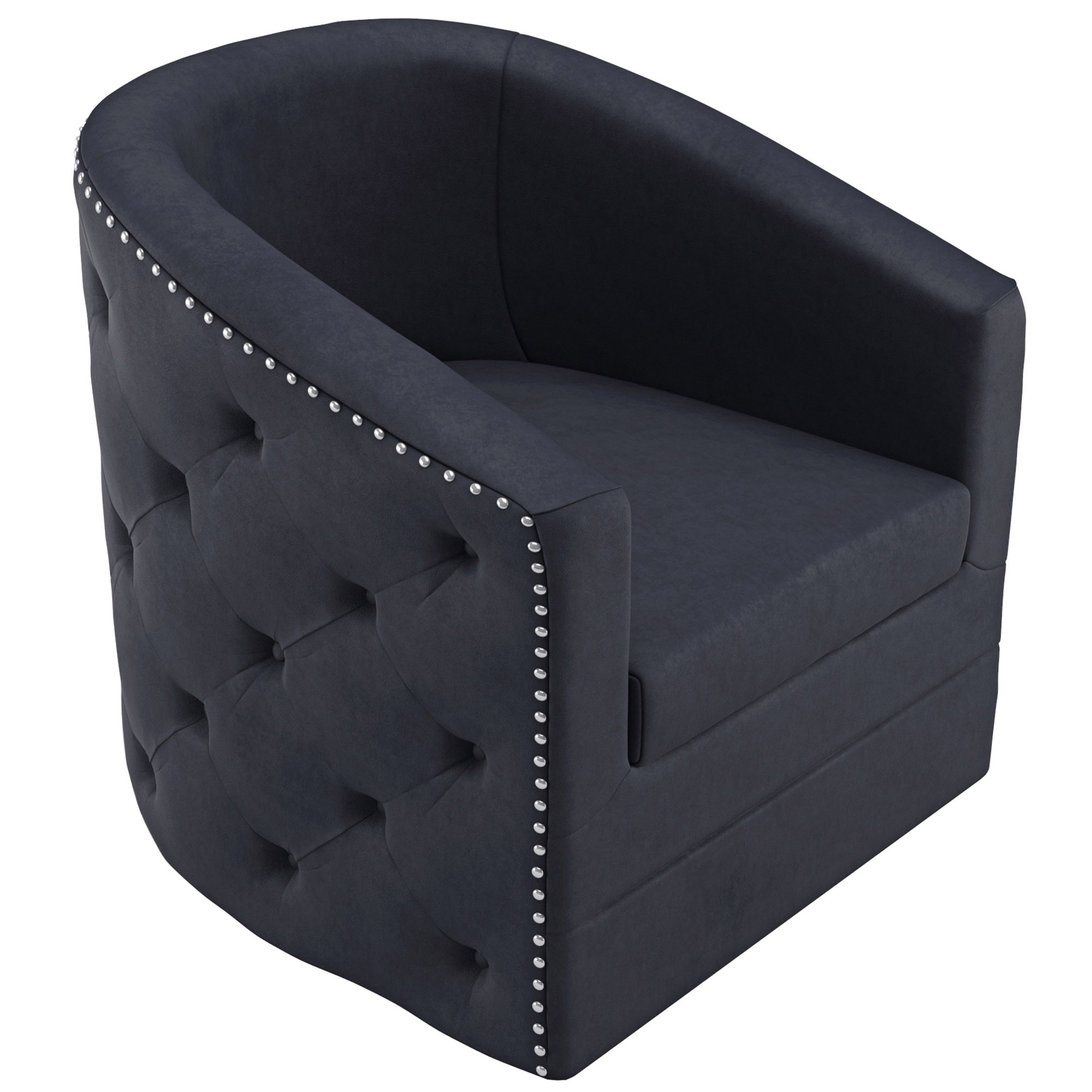 Worldwide Velci Swivel Accent Chair in Black