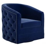 Worldwide Velci Swivel Accent Chair in Blue