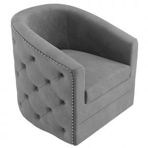Worldwide Velci Swivel Accent Chair in Grey