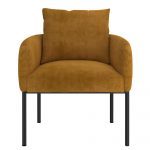 Worldwide Petrie Accent Chair in Mustard with Black Leg