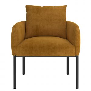 Worldwide Petrie Accent Chair in Mustard with Black Leg