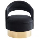 Worldwide Sloane Swivel Accent Chair in Black/Gold