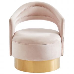 Worldwide Sloane Swivel Accent Chair in Blush Pink/Gold