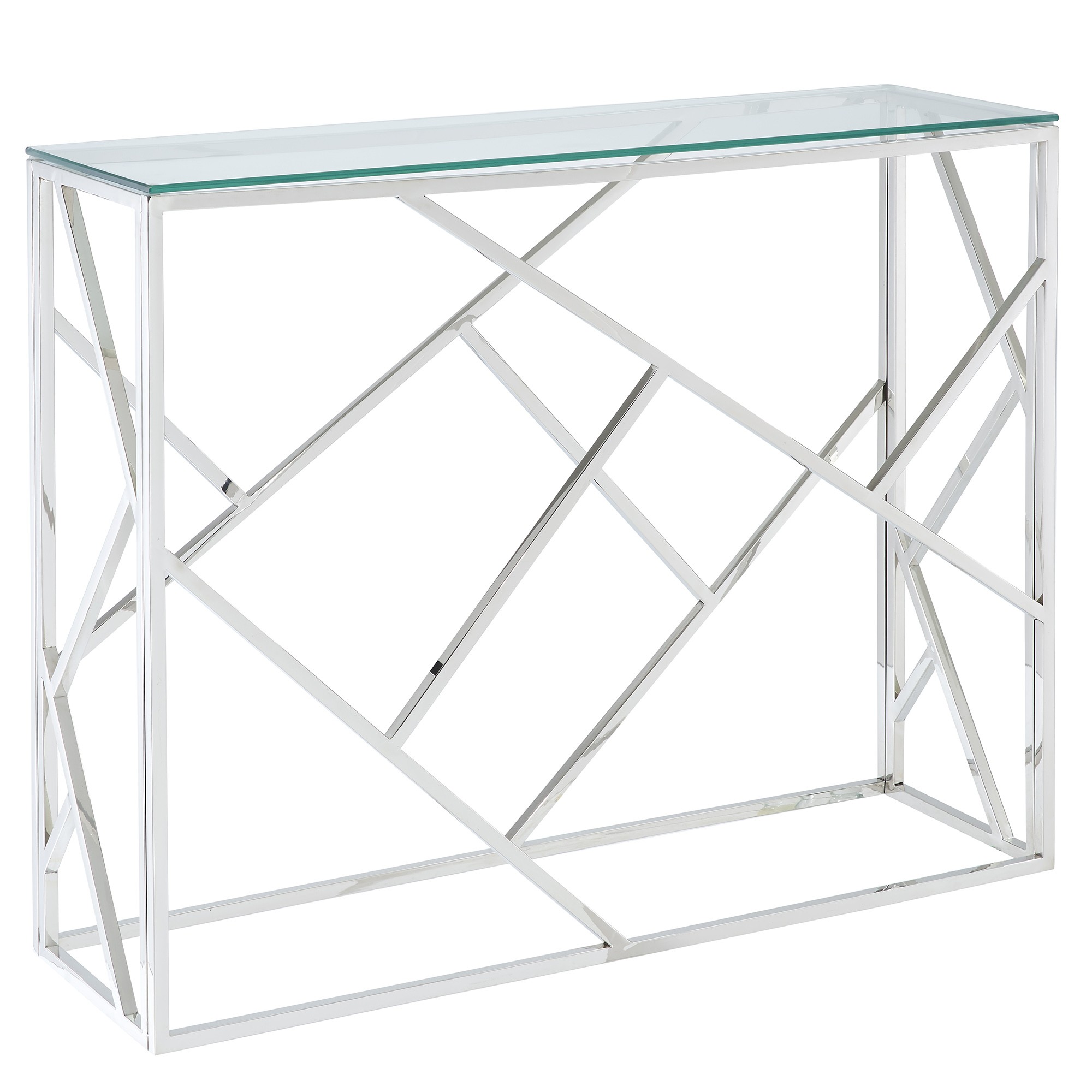 Worldwide Juniper Console Table in Silver