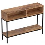 Worldwide Ojas Console Table in Natural Burnt